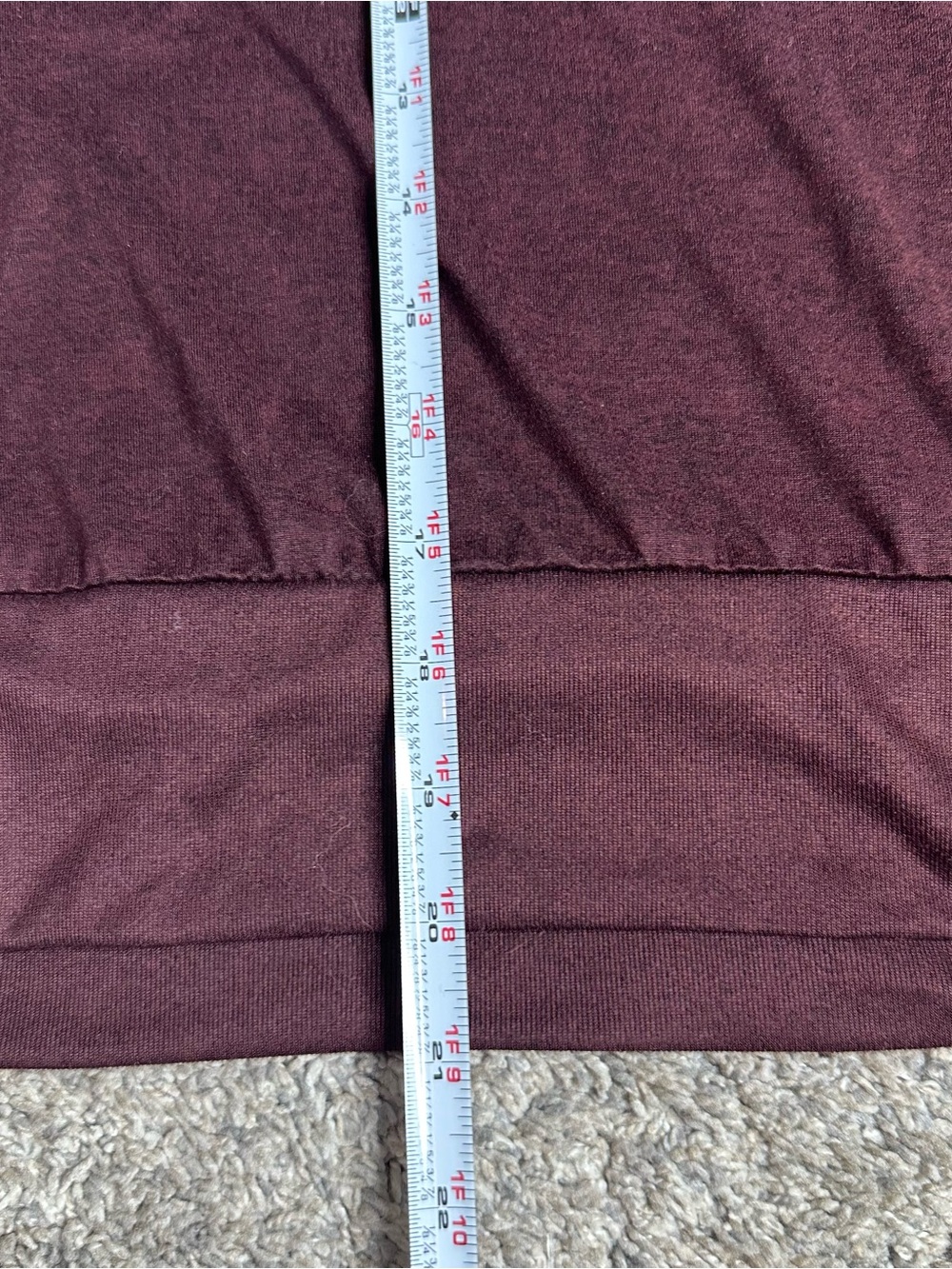 Vuori Daydream Crew Long Sleeve Shirt Small Maroon Burgundy Ruby athleisure - Picture 10 of 13